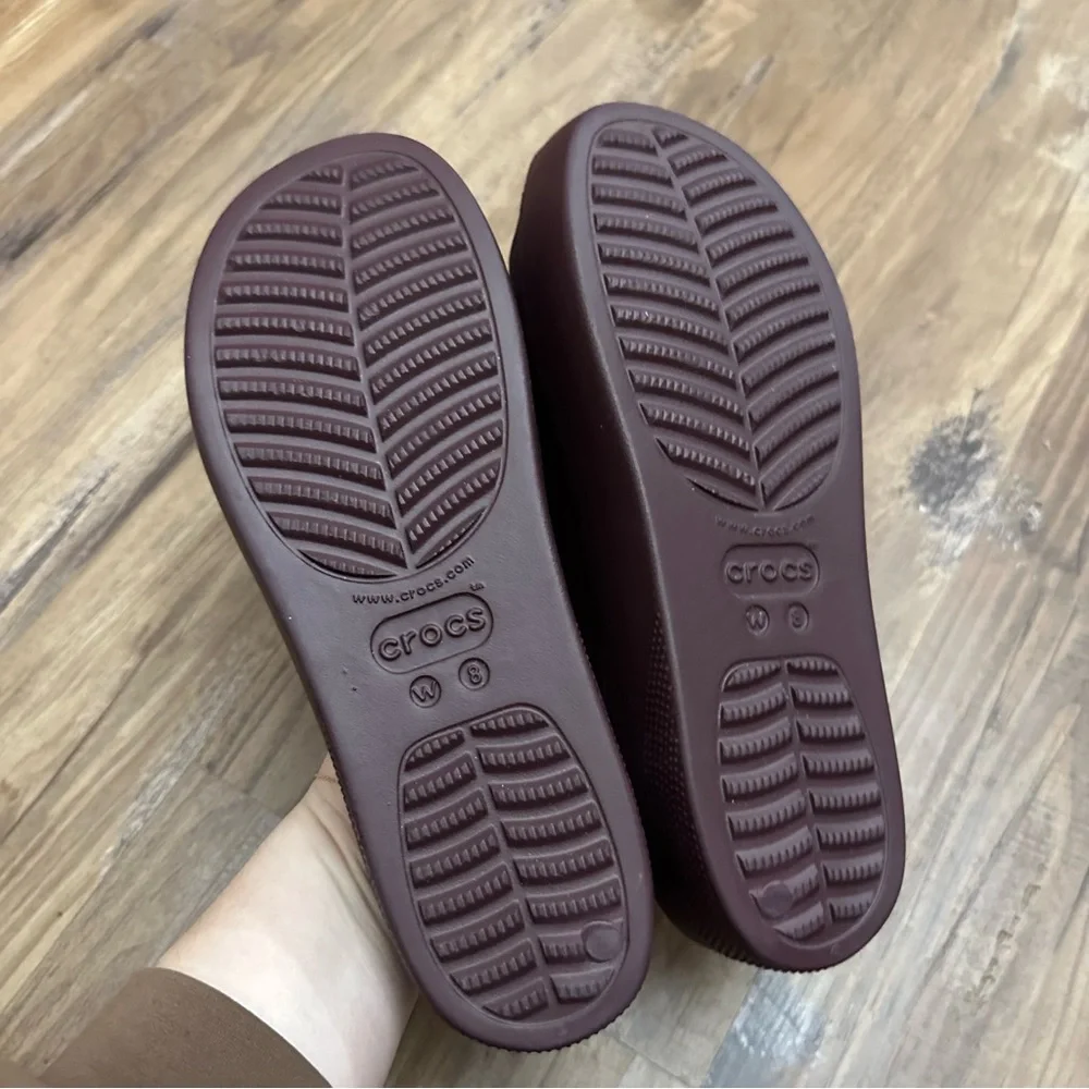 Crocs Classic Platform Slide Sandals Iconic Comfort Dark Cherry - Picture 2 of 9